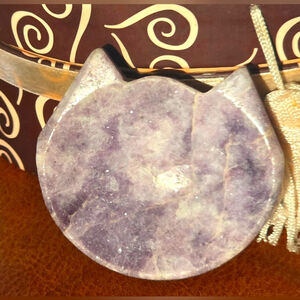 Lepidolite Cat Shaped Jewelry Dish